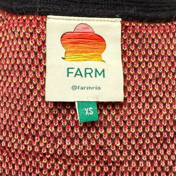 FARM Rio Black Tropical Magic V Neck Oversized Cardigan Size XS. - Picture 8 of 11